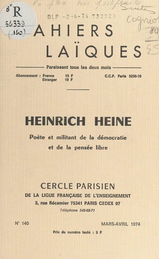 Heinrich Heine - Georges Cogniot - FeniXX réédition numérique