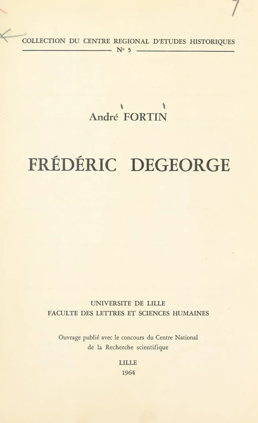 Frédéric Degeorge - André Fortin - FeniXX réédition numérique