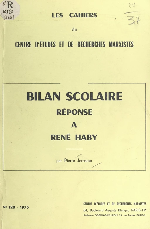 Bilan scolaire - Pierre Jerosme - FeniXX réédition numérique