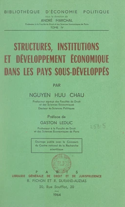 Structures, institutions et développement économique dans les pays sous-développés