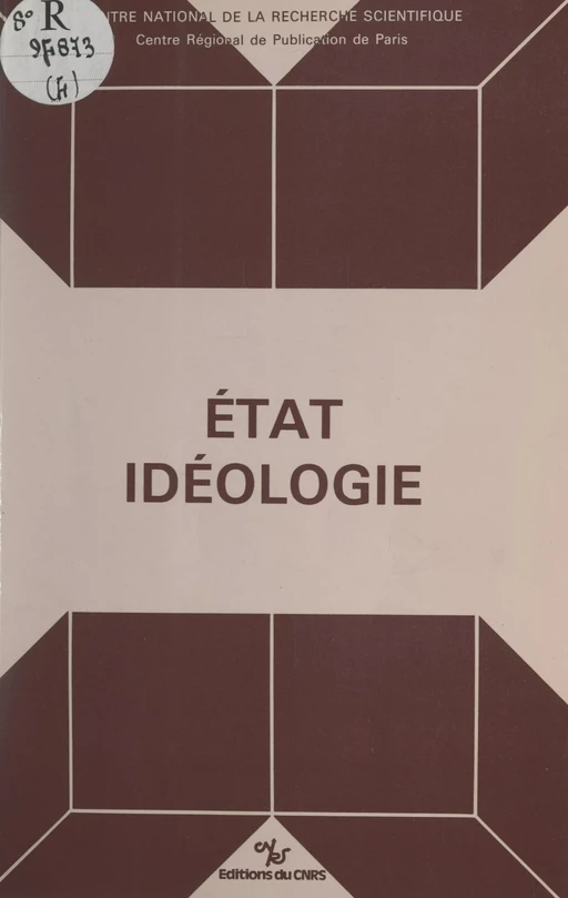 État, idéologie -  Centre de philosophie politique, économique et sociale, Mireille Delbraccio - FeniXX réédition numérique