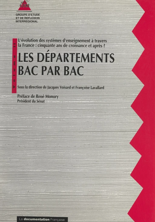 Les départements BAC par BAC (2) -  Groupe d'étude et de réflexion interrégional (GERI) - FeniXX réédition numérique