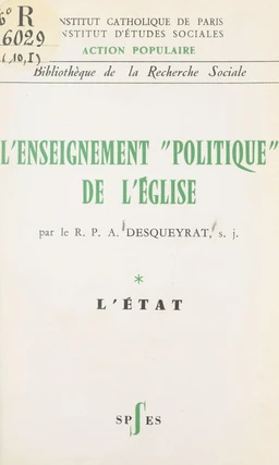 L'enseignement politique de l'Église (1). L'État