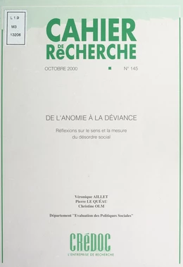 De l'anomie à la déviance