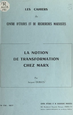 La notion de transformation chez Marx