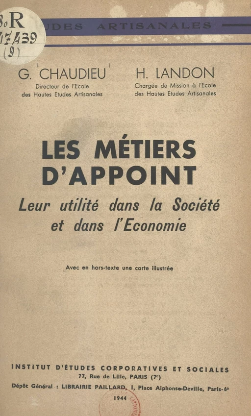 Les métiers d'appoint - Georges Chaudieu, H. Landon - FeniXX réédition numérique