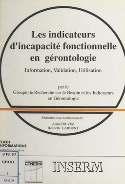 Les indicateurs d'incapacité fonctionnelle en gérontologie