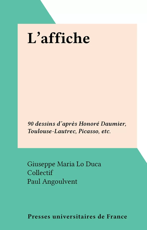 L'affiche - Lo Duca - FeniXX réédition numérique