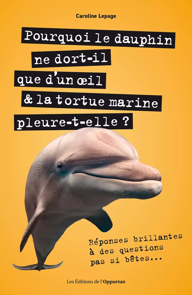 Pourquoi le dauphin ne dort-il que d'un œil & la tortue marine pleure-t-elle ? - Caroline Lepage - Les Éditions de l'Opportun