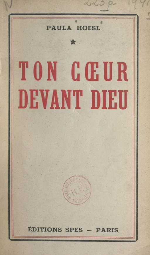 Ton cœur devant Dieu - Paula Hoesl - FeniXX réédition numérique