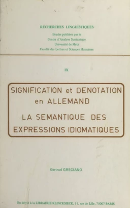 Signification et dénotation en allemand