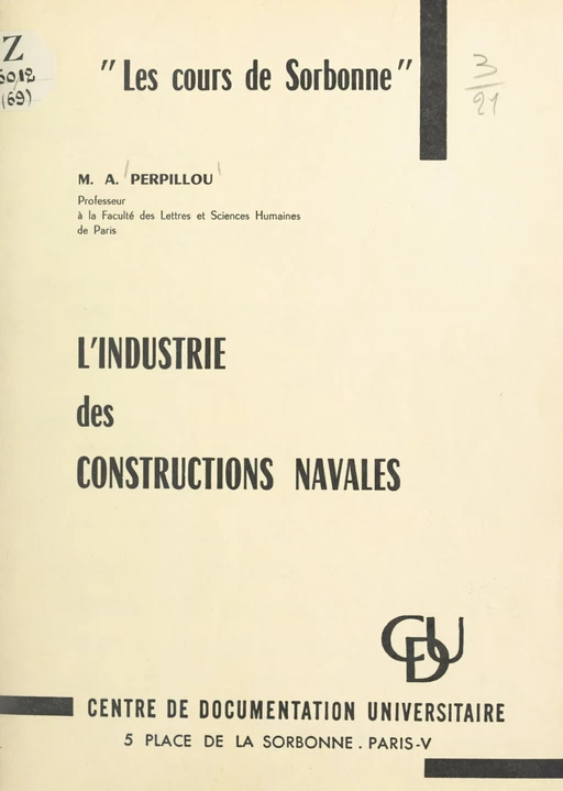 L'industrie des constructions navales - Aimé Perpillou - FeniXX réédition numérique