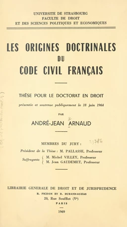 Les origines doctrinales du Code civil français