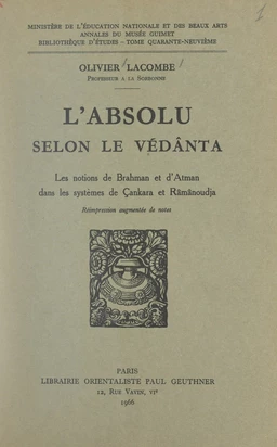 L'absolu selon le Védânta