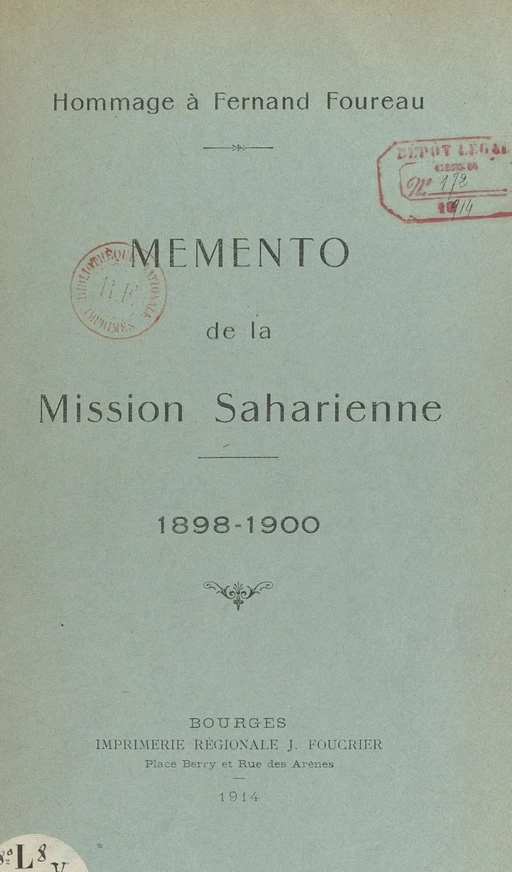 Hommage à Fernand Foureau - Émile Reibell - FeniXX réédition numérique