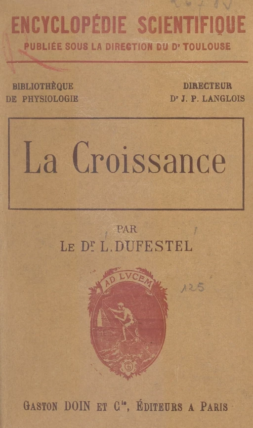 La croissance - Louis Dufestel - FeniXX réédition numérique