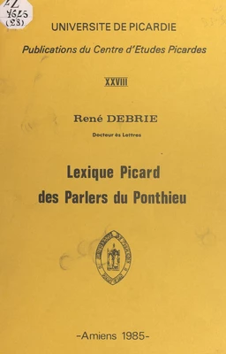 Lexique picard des parlers du Ponthieu