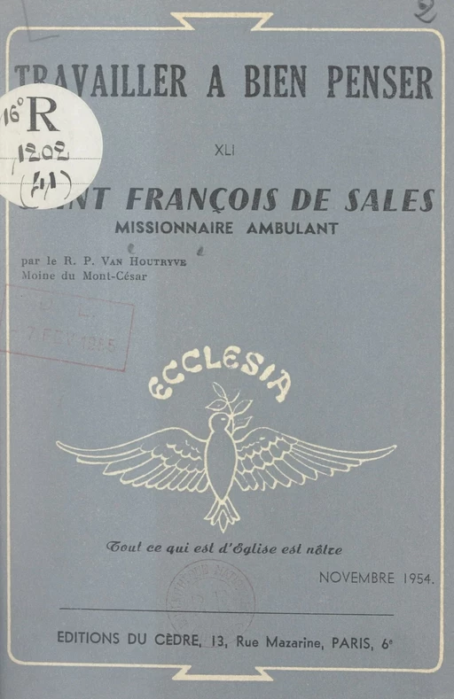 Saint François de Sales - Idesbald van Houtryve - FeniXX réédition numérique