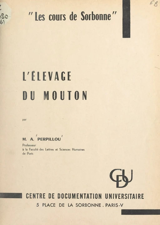 L'élevage du mouton - Aimé Perpillou - FeniXX réédition numérique