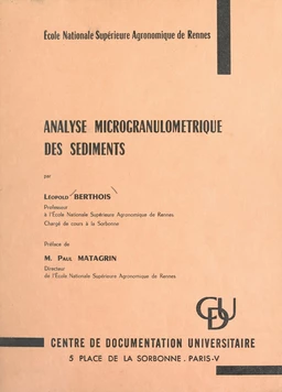 Analyse microgranulométrique des sédiments