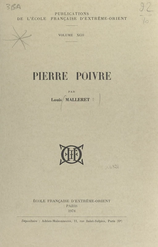 Pierre Poivre - Louis Malleret - FeniXX réédition numérique