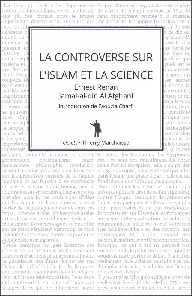 La controverse sur l'islam et la science - Ernest Renan, Jamal-Al-Din Al Afghani - Éditions Thierry Marchaisse