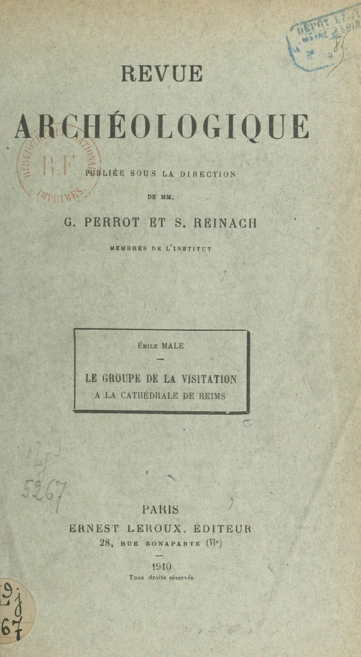 Le groupe de la Visitation à la cathédrale de Reims - Émile Male - FeniXX réédition numérique