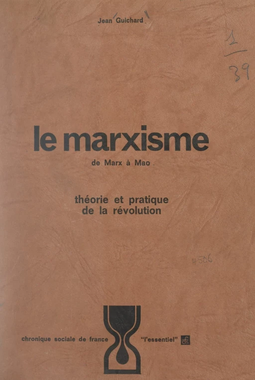 Le marxisme, de Marx à Mao - Jean Guichard - FeniXX réédition numérique