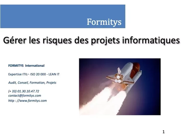 Gérer les risques des projets informatiques -  Formitys - UMMO WORLD publishing