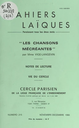 Les chansons mécréantes