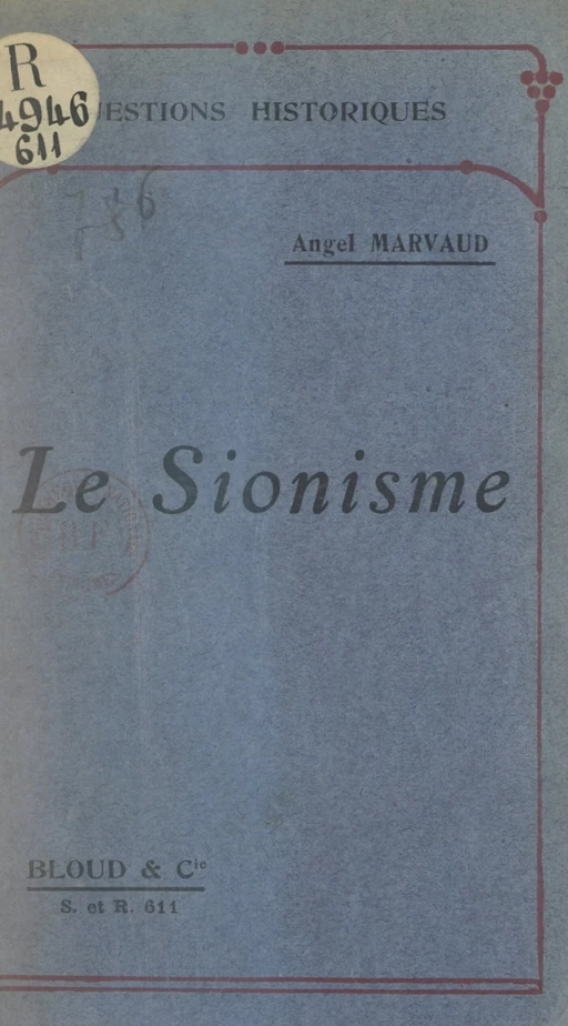 Le sionisme - Angel Marvaud - FeniXX réédition numérique