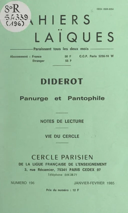 Diderot, panurge et pantophile