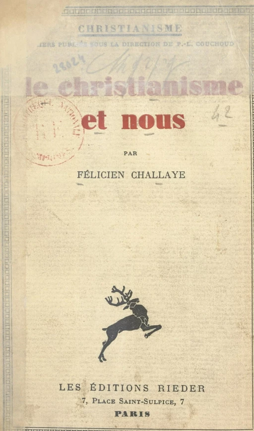 Le christianisme et nous - Félicien Challaye - FeniXX réédition numérique