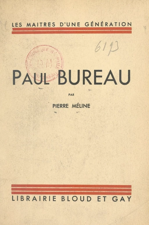 Paul Bureau - Pierre Méline - FeniXX réédition numérique