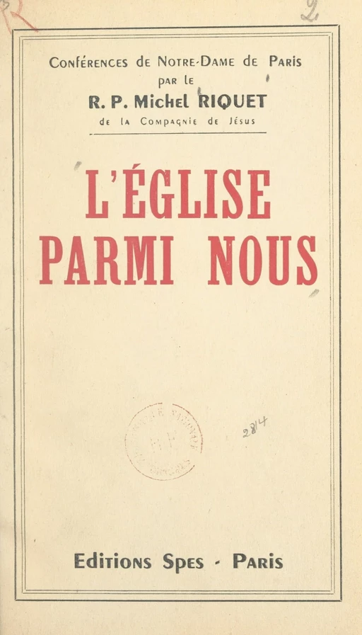 L'Église parmi nous - Michel Riquet - FeniXX réédition numérique