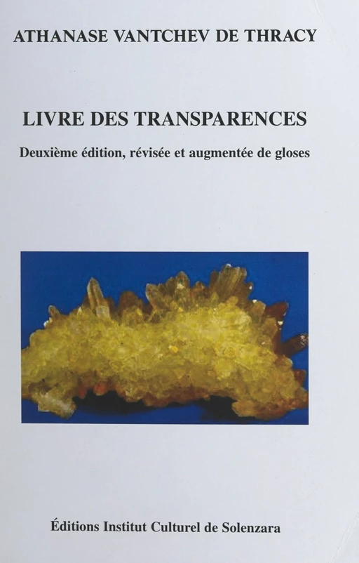 Livre des transparences - Athanase Vantchev de Thracy - FeniXX réédition numérique