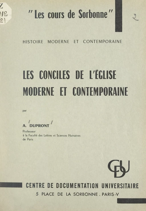 Les conciles de l'Église moderne et contemporaine - Alphonse Dupront - FeniXX réédition numérique