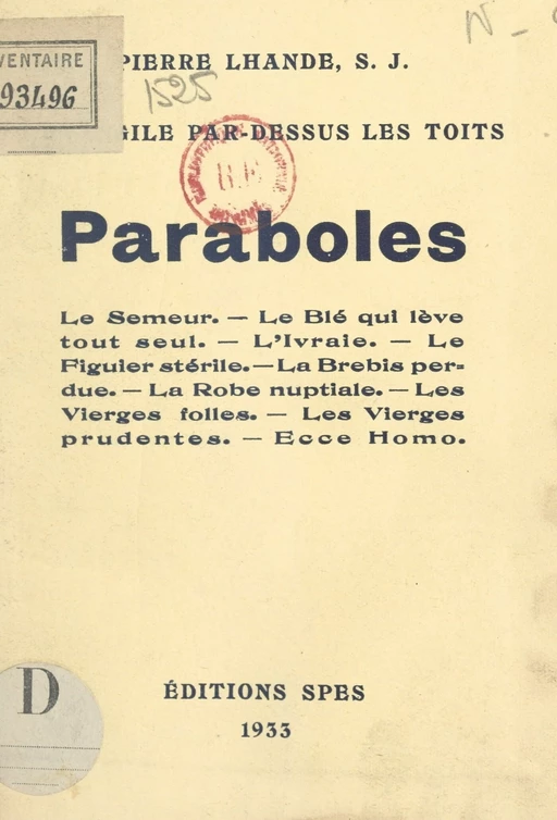 L'Évangile par-dessus les toits : paraboles - Pierre Lhande - FeniXX réédition numérique