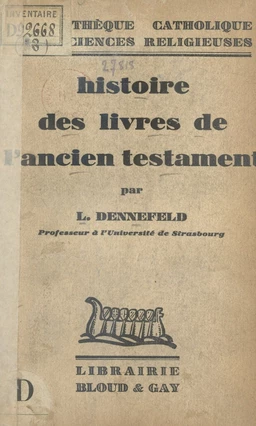 Histoire des livres de l'Ancien Testament