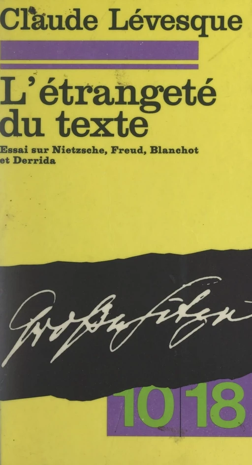 L'étrangeté du texte - Claude Lévesque - FeniXX réédition numérique