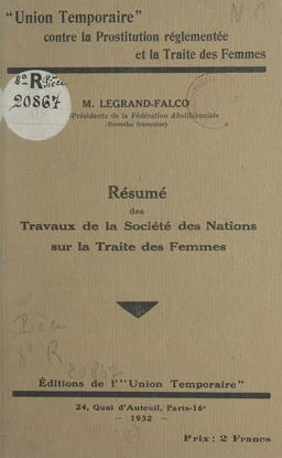 Résumé des travaux de la Société des nations sur la traite des femmes