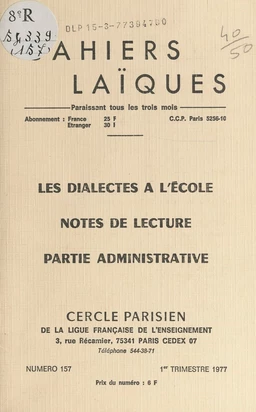 Les dialectes à l'école