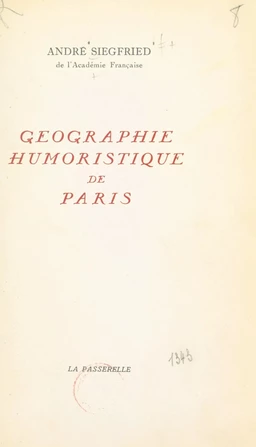 Géographie humoristique de Paris