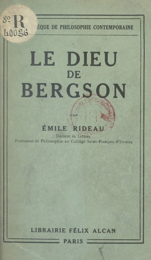 Le dieu de Bergson - Émile Rideau - FeniXX réédition numérique