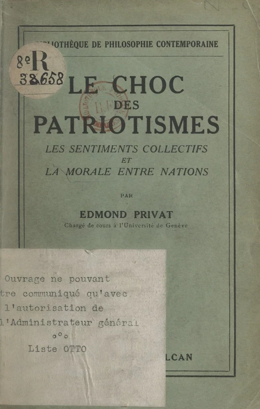 Le choc des patriotismes - Edmond Privat - FeniXX réédition numérique