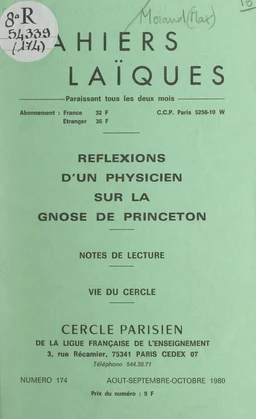 Réflexions d'un physicien sur la gnose de Princeton