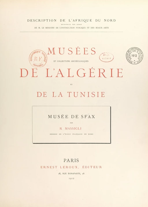 Musée de Sfax - René Massigli - FeniXX réédition numérique