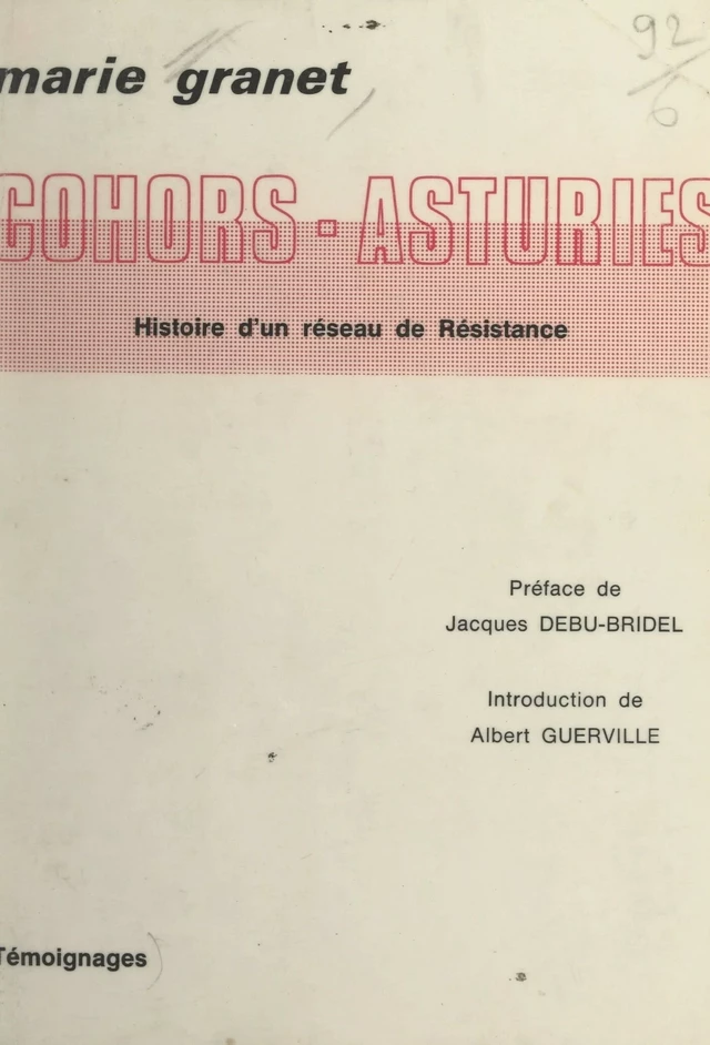 Cohors-Asturies - Marie Granet - FeniXX réédition numérique