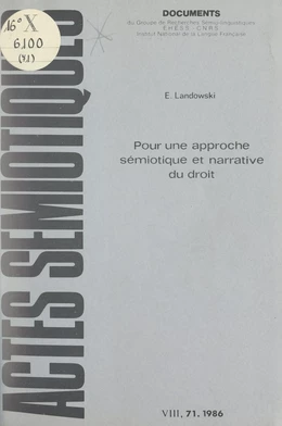 Pour une approche sémiotique et narrative du droit