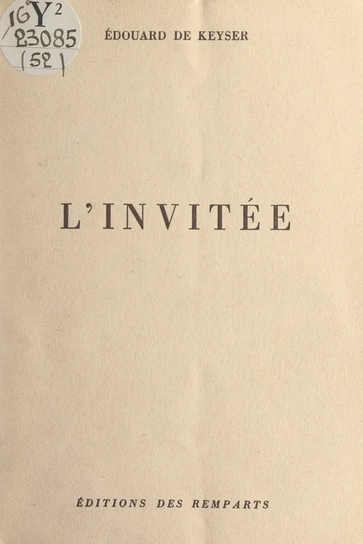 L'invitée - Édouard de Keyser - FeniXX réédition numérique